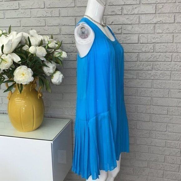 Anthropologie Aryn K Women Drop Waist Pleated Tank Halter Dress Size M - Picture 5 of 13